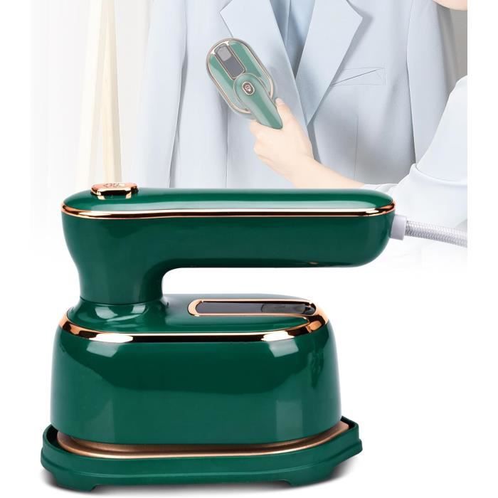 Mini Defroisseur à vapeur 2 en 1 - Rotatif - Pliable- Vert et blanc