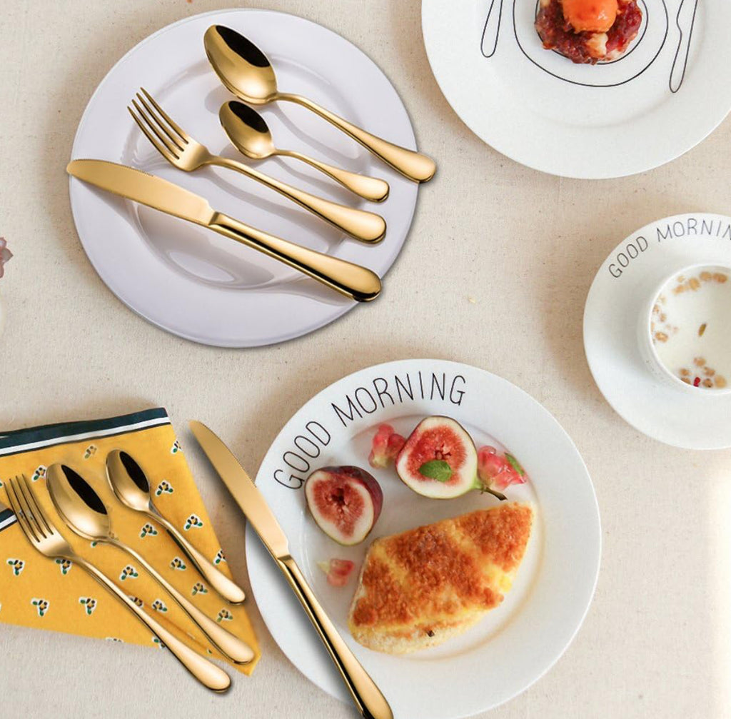 Coffret de Couverts en Acier Inoxydable – Service de Table 24 Pièces