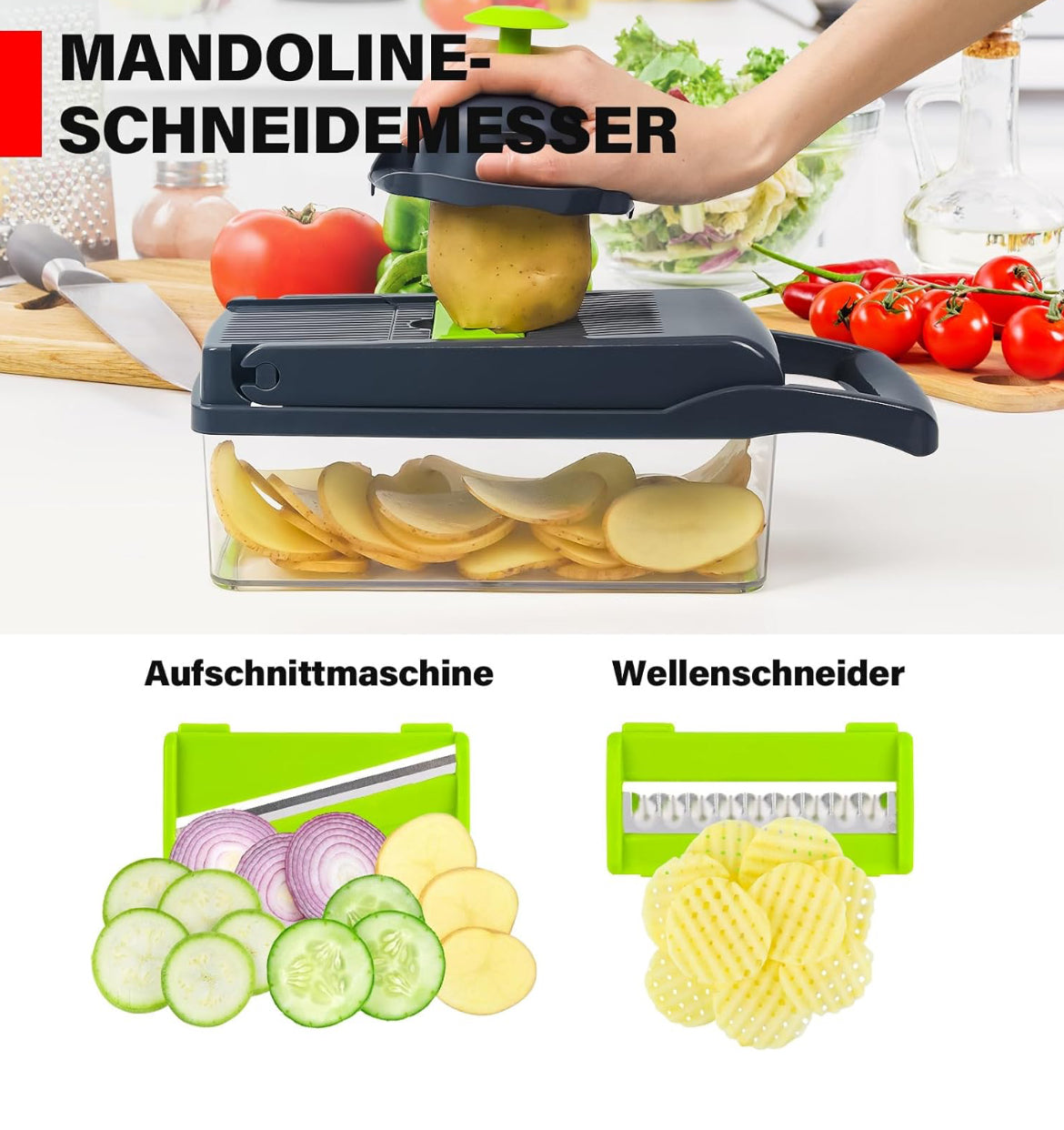 🥕 Coupe-Légumes Multifonction 16 en 1 – Mandoline Professionnelle de Cuisine 🍅