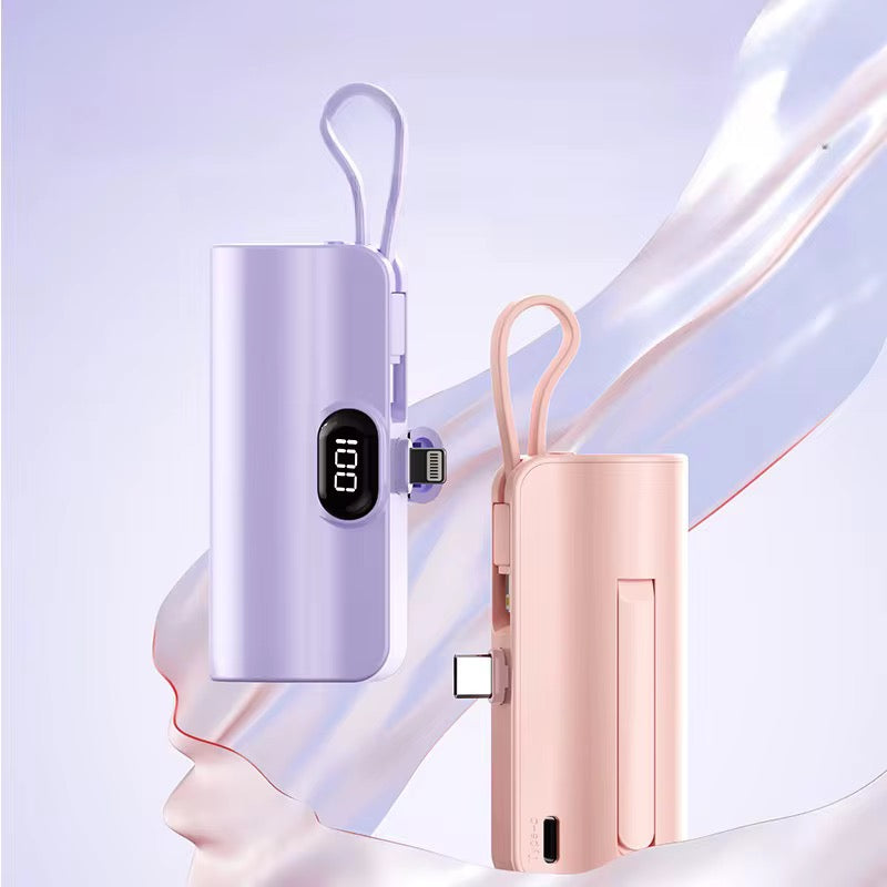 🔌 Mini Power Bank Multifonction 10000mAh – Câble Intégré & Charge Ultra-Rapide