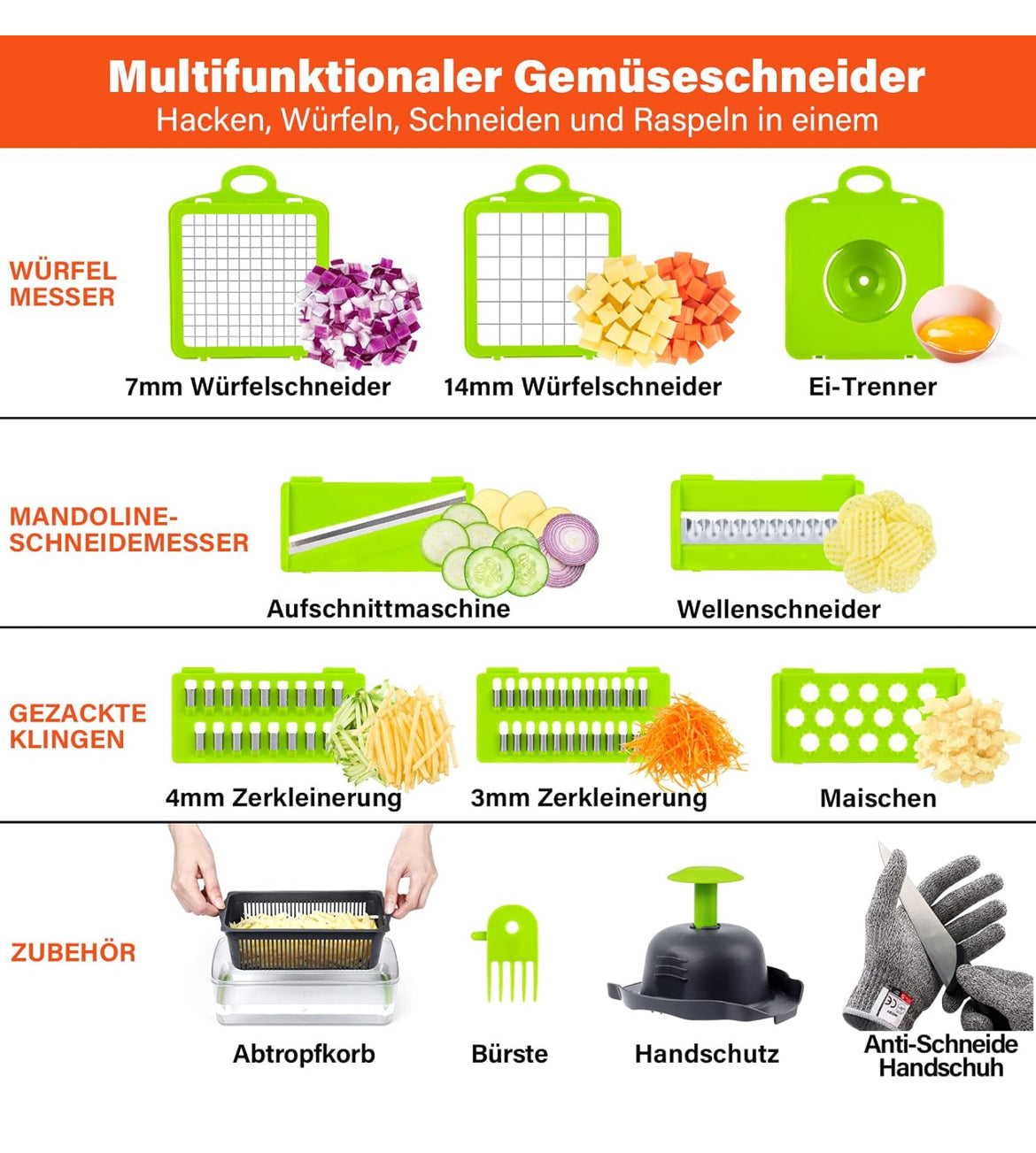 🥕 Coupe-Légumes Multifonction 16 en 1 – Mandoline Professionnelle de Cuisine 🍅