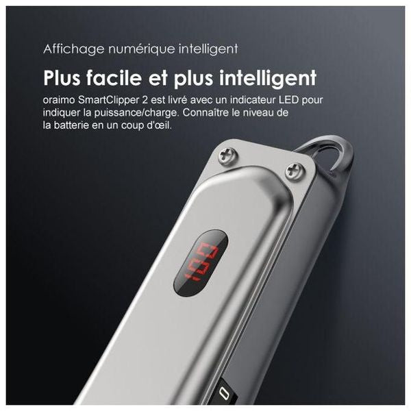 ⚡ Tondeuse Électrique Rechargeable Oraimo – Couleur Argent ✨