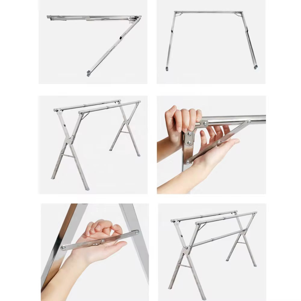 🧺 SÉCHOIR À LINGE EN ACIER INOXYDABLE