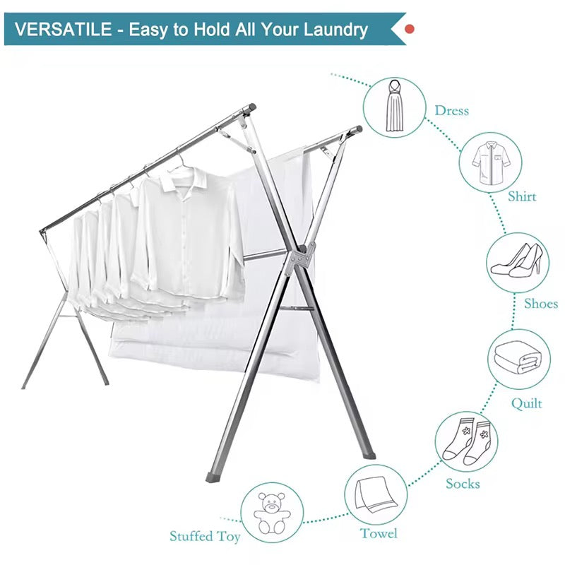 🧺 SÉCHOIR À LINGE EN ACIER INOXYDABLE