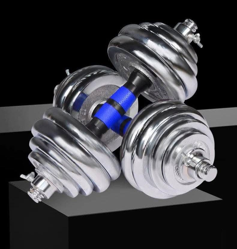🏋️‍♂️ Haltères Chromées Ajustables 20 KG – YORK FITNESS