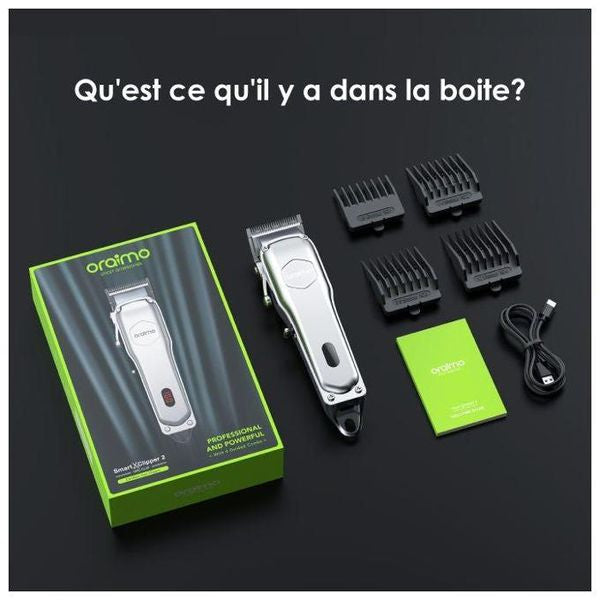 ⚡ Tondeuse Électrique Rechargeable Oraimo – Couleur Argent ✨