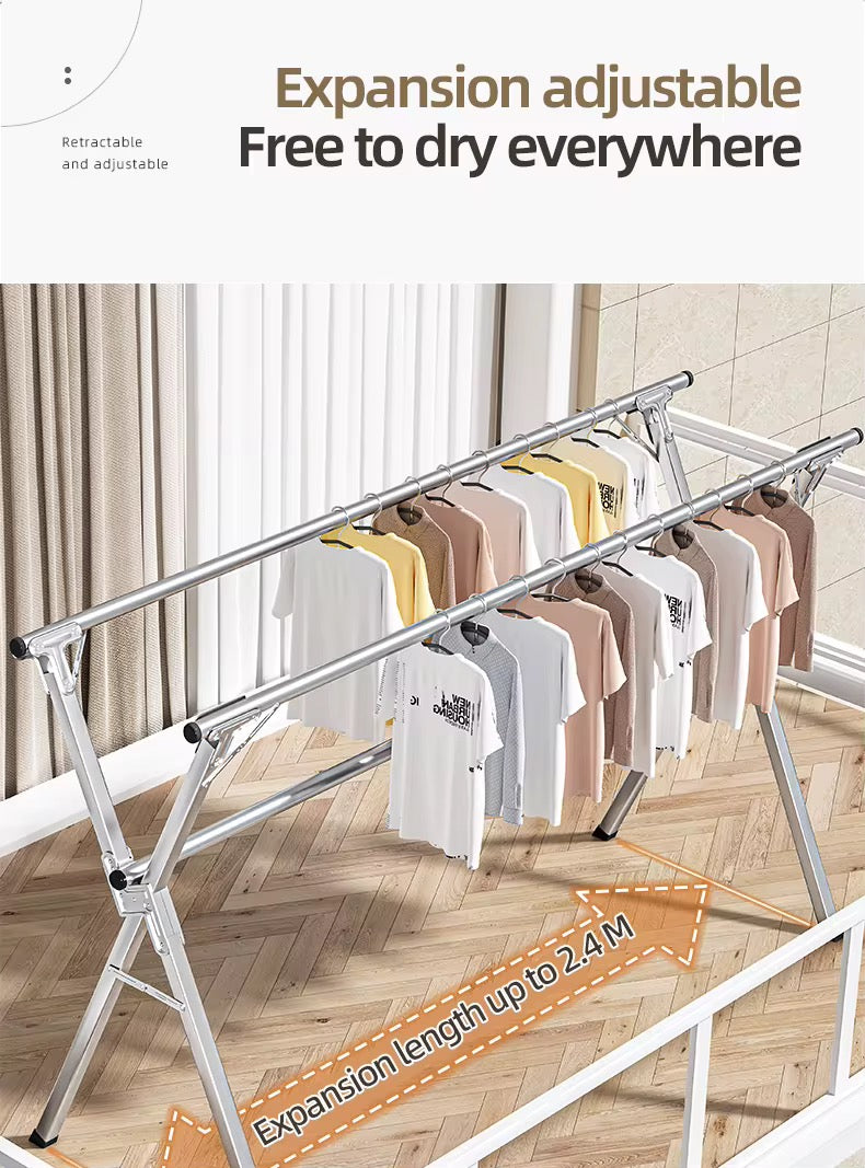 🧺 SÉCHOIR À LINGE EN ACIER INOXYDABLE