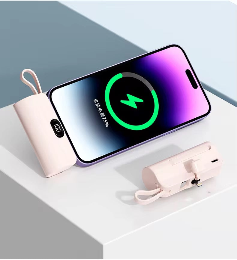 🔌 Mini Power Bank Multifonction 10000mAh – Câble Intégré & Charge Ultra-Rapide