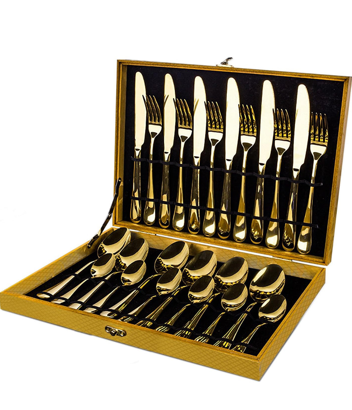 Coffret de Couverts en Acier Inoxydable – Service de Table 24 Pièces