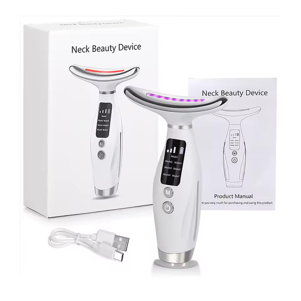 💎 Appareil de Beauté du Cou et du Visage – 7 Lumières LED Thérapie Photonique 💎