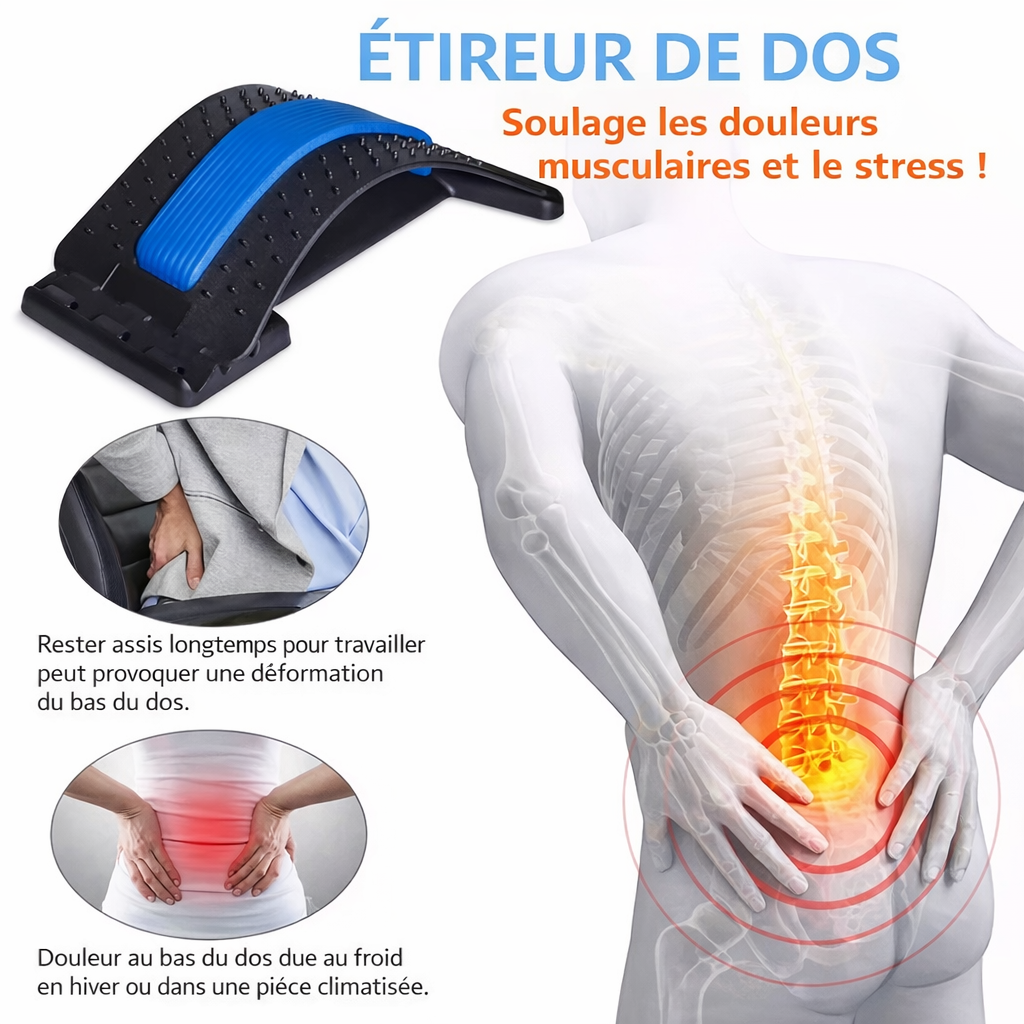 Civière dorsale multi-niveaux – Soulagez votre dos en 10 minutes par jour