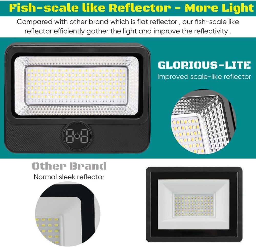 🔦 Lampe de Travail LED 100W Rechargeable avec Support & Panneau Solaire ☀️