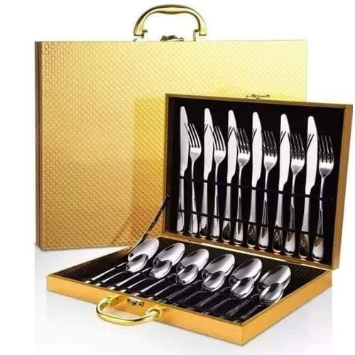 Coffret de Couverts en Acier Inoxydable – Service de Table 24 Pièces