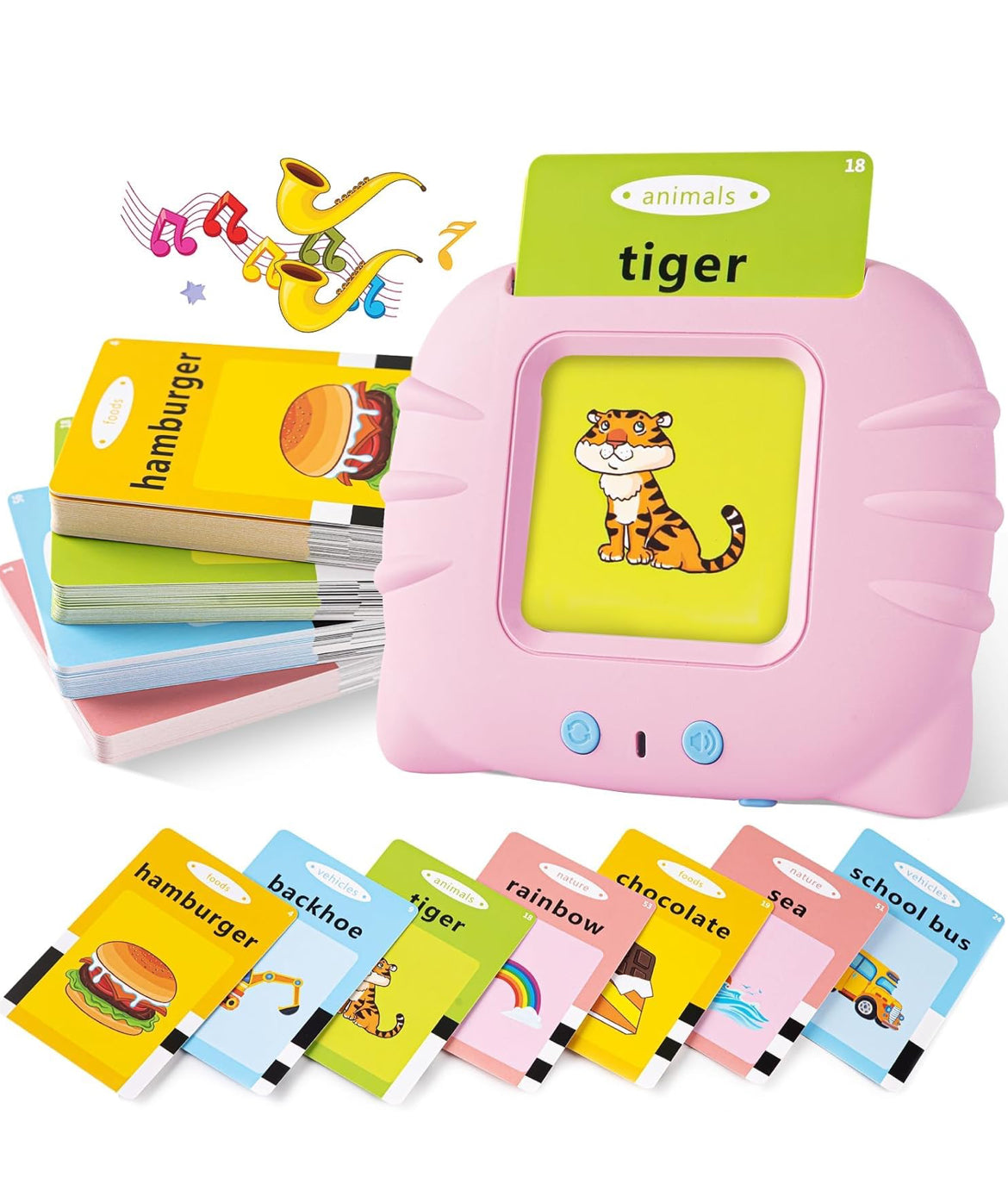 🧸 Cartes Flash Parlantes Éducatives – Machine Sonore 224 Mots à Vue ( bleu et Rose )