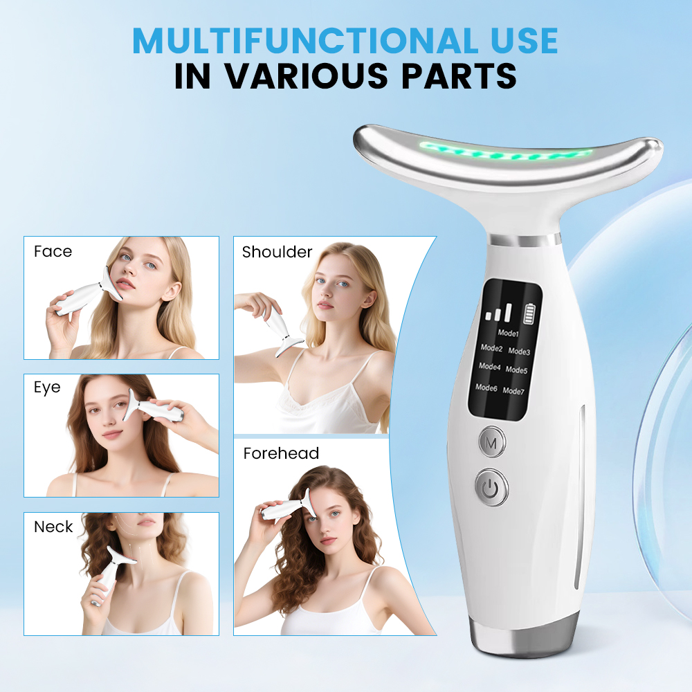 💎 Appareil de Beauté du Cou et du Visage – 7 Lumières LED Thérapie Photonique 💎