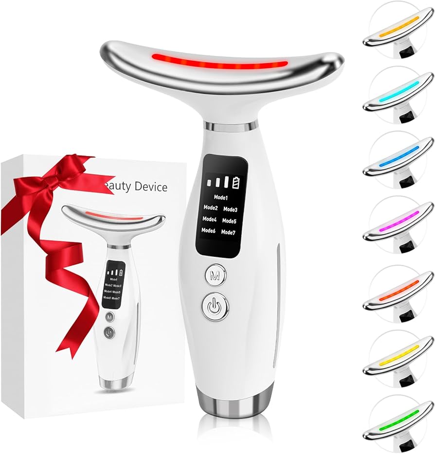 💎 Appareil de Beauté du Cou et du Visage – 7 Lumières LED Thérapie Photonique 💎