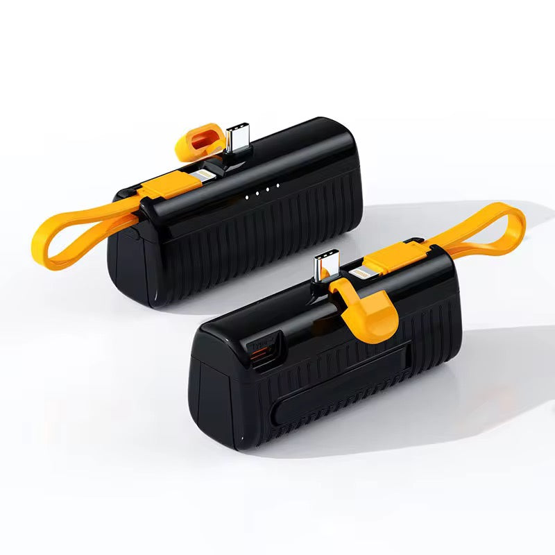 🔌 Mini Power Bank Multifonction 5000mAh – Câble Intégré & Charge Ultra-Rapide