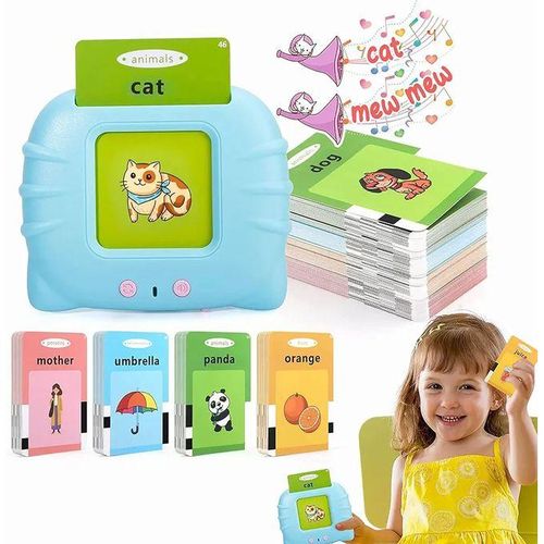 🧸 Cartes Flash Parlantes Éducatives – Machine Sonore 224 Mots à Vue ( bleu et Rose )