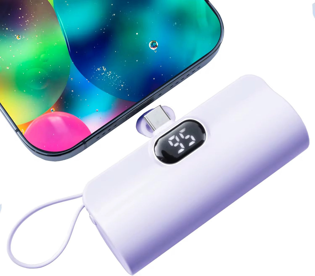 🔌 Mini Power Bank Multifonction 10000mAh – Câble Intégré & Charge Ultra-Rapide