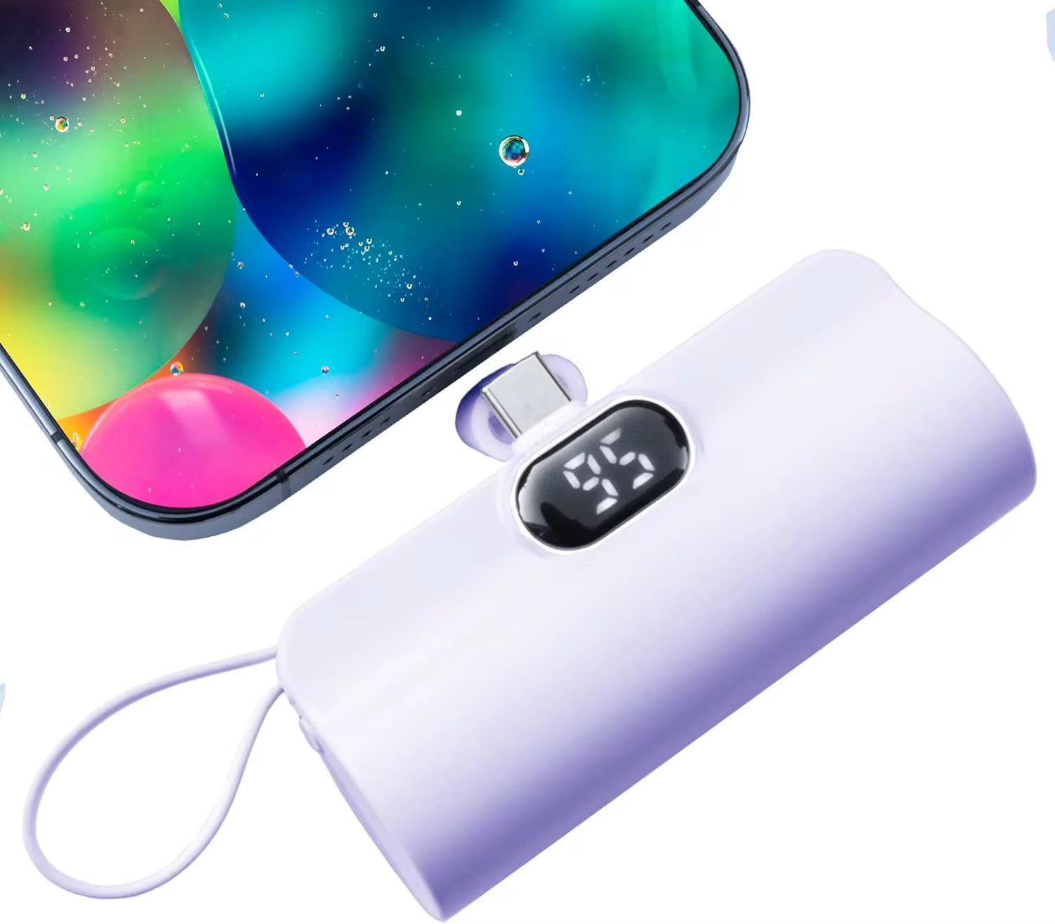 🔌 Mini Power Bank Multifonction 10000mAh – Câble Intégré & Charge Ultra-Rapide